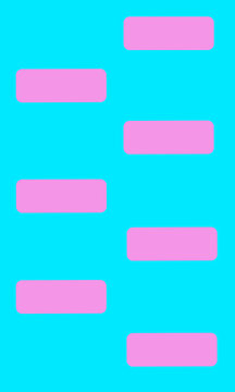 Bright teal background featuring six pink rounded rectangles arranged in two offset columns. Clean, modern, minimal geometric composition with a fresh, playful color contrast.
