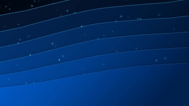 Abstract dark blue background with glowing light particles and smooth wavy lines for modern digital technology design 4K Motion Video