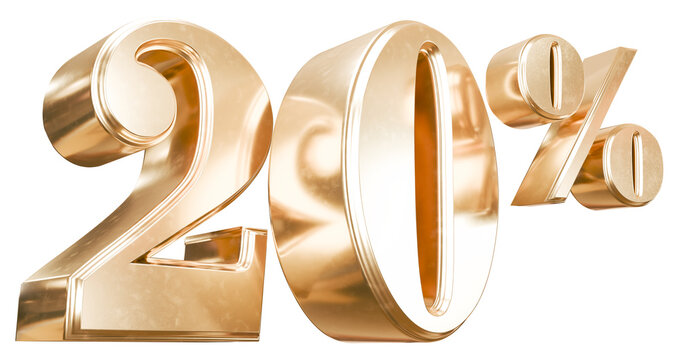 Reflective gold 20 percent discount sign