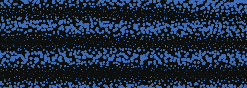 Deep blue halftone circle pattern featuring wavy rows of stippled dots for digital media.
