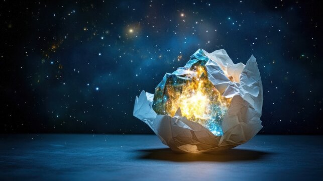 Cosmic Revelation: A Universe Unveiled Within Crumpled Paper
