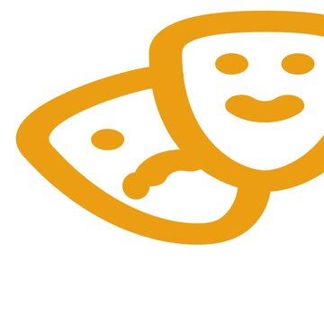 Theatrical comedy and tragedy drama masks animation sequence featuring iconic bright yellow emotive faces displaying contrasting feelings in this high quality vector style motion graphic video