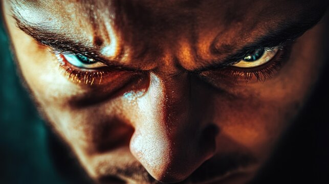 Intense Gaze: A Close-Up Portrait of Anger