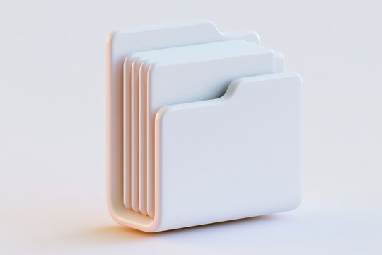 White folders stack neatly, clean and minimal