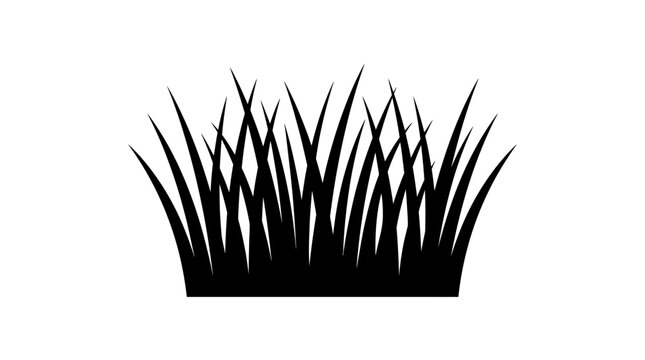 Cad tree lines Grass Silhouette Vector Set, Black Patch of Grass on White Background, Decorative Element for Graphic Design, Nature and Environment Illustration vactor