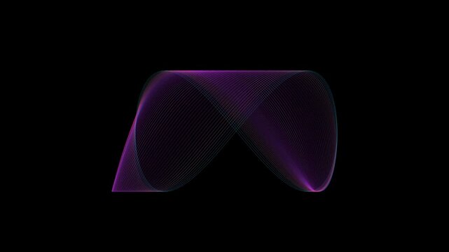 Abstract Neon Wave Line Tunnel Ribbon Motion Background Loop 4K Motion Video