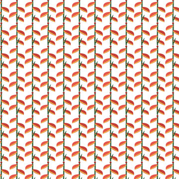 Exotic tropical bird of paradise floral repeat vector pattern design