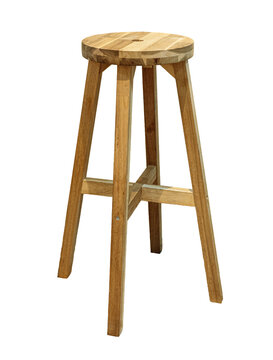 Wooden bar stool creating minimalist interior design