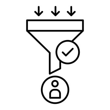 marketing qualified lead line icon with editable stroke