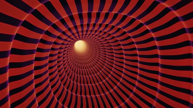 Descending red spiral tunnel time warp psychedelic background