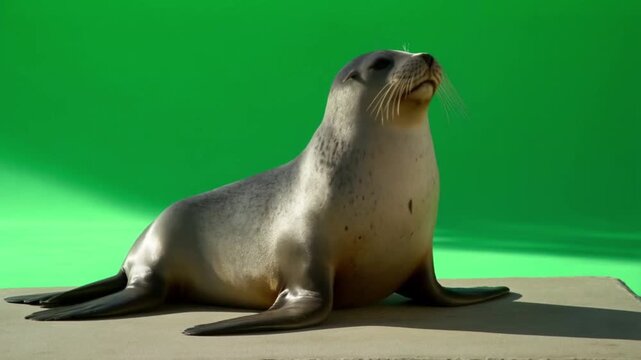 seals on a green background