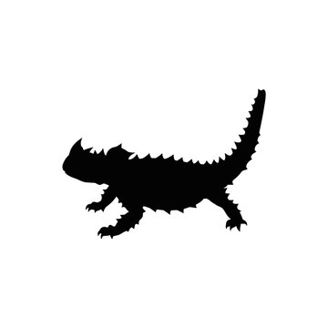 Black Silhouette of a Triceratops Dinosaur.