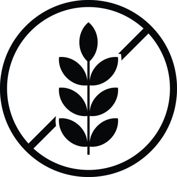 gluten free icon set. Wheat free icons. No Wheat or gluten symbols. Organic food item packaging label