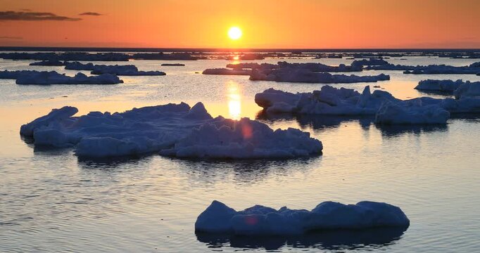 野付半島からの流氷と日の出