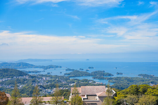 弓張岳展望台から眺める九十九島の風景