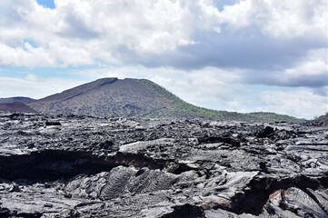 Volcanic lava field and crater landscape, Santiago IslandGalapagos Islands, Ecuador © hhelene