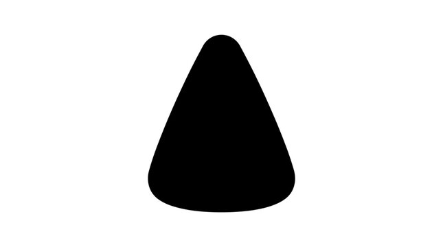 Halloween Abstract black triangle with rounded corners. Minimalist graphic symbol. Simple geometric shape icon for design, logo, and modern composition Vector