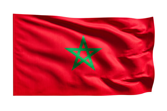 Morocco flag waving on transparent background high quality 3d rendering national symbols.