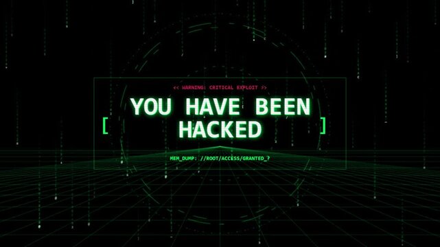 You Have Been Hacked Screen Text Motion Graphic