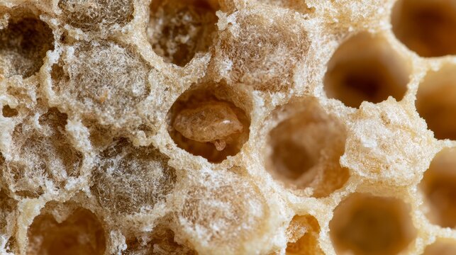 Varroa mite parasitizing honeybee brood inside a honeycomb, illustrating parasite infestation, bee disease, colony health, beekeeping challenges, pest control, and threats to honeybee populations