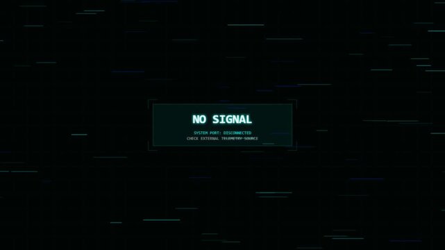 Glitch HUD box displaying No Signal text on dark background
