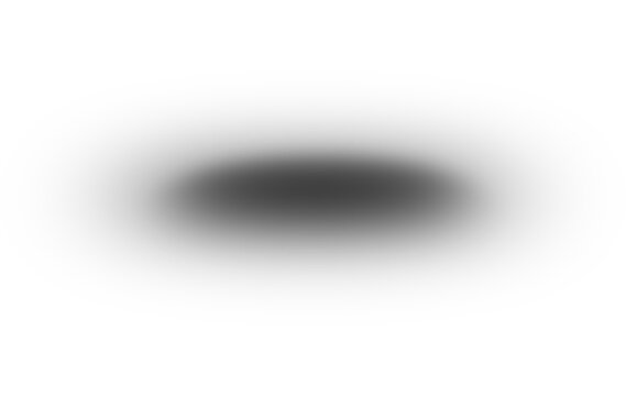 Abstract soft black circular gradient shape isolated on transparent background