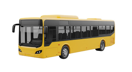 Modern yellow public transport bus isolated on white background for city transit and passenger travel service © Graphics River