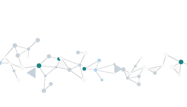 Abstract molecular structure with interconnected nodes and spheres.