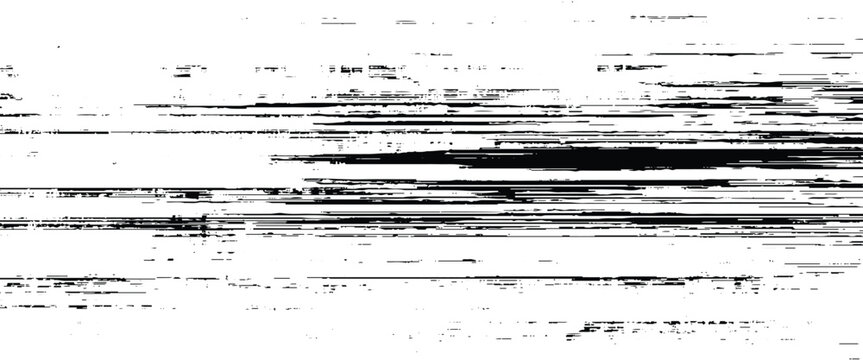 Black and white horizontal lines and speckles abstract texture background pattern
