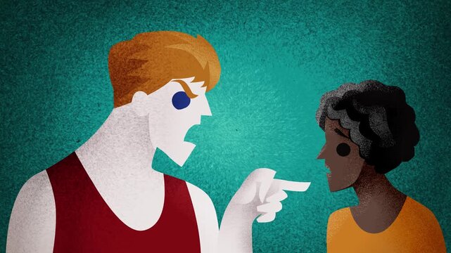 white man bullying and discriminating against a young black man