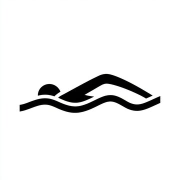 Swimming Silhouette Athlete Water Sport Icon Symbol