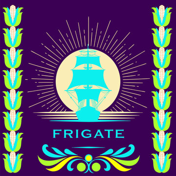 vector, vector graphics, corn, maize, corn cob, label, sticker, alcoholic beverages, spirits, alcoholic products, barley, wheat, rye, grain, cereals, grain crops, cereals, malt, grain malt, ship
