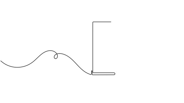 Modern text cursor pointer icon sign continuous one line drawing moving on white background minimalist single art animation 