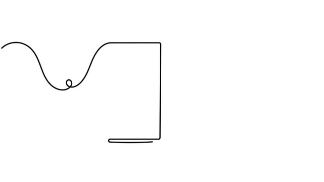 Modern text cursor pointer icon sign continuous one line drawing moving on white background minimalist single art animation 