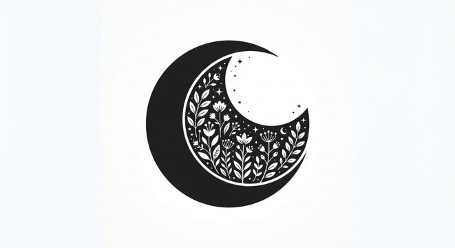 Moon on white isolated