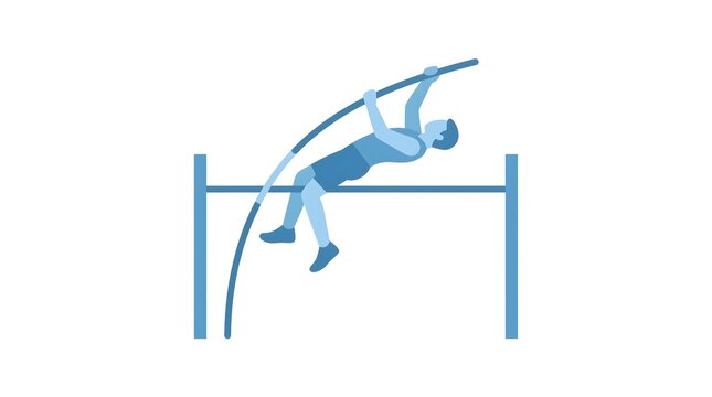 Professional athlete performing pole vault vector illustration