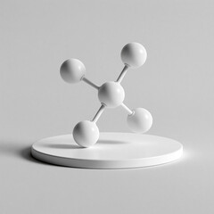 Obraz premium Model of a molecule on a circular base in a simple setting