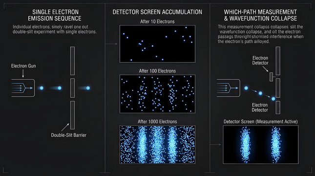 Physics experiment demonstration of double slit experiment wave particle duality