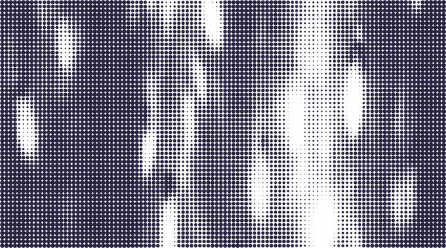 Abstract halftone pattern with dark dots of varying sizes on a light background, creating a textured design isolated on transparent background