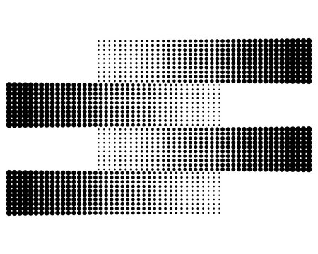 Halftone Dot Rectangle Pattern, Black Gradient Pixel Texture on Transparent Background