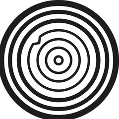 Fototapeta premium Black and white concentric circle spiral pattern design 1.