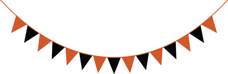 Obraz premium A simple black witch hat illustration with an orange band isolated on a plain white background for halloween