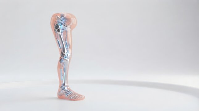 Detailed View of Human Skeleton Leg Model with Internal Structure in Realistic Design for Educational and Medical Applications