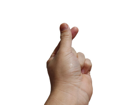 Hand gesture making a heart symbol with fingers for minimalist design on transparent background