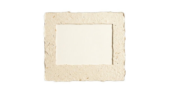 Framed handmade paper with inset creamy rectangle for photo or artwork presentation.