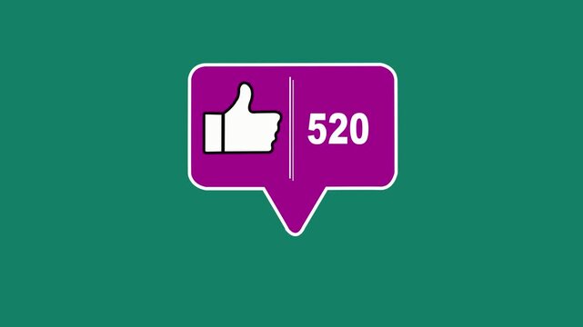 social media-like icon with a thumbs-up and &ldquo;4000&rdquo; likes on a black background.HD VIdeo Animation .