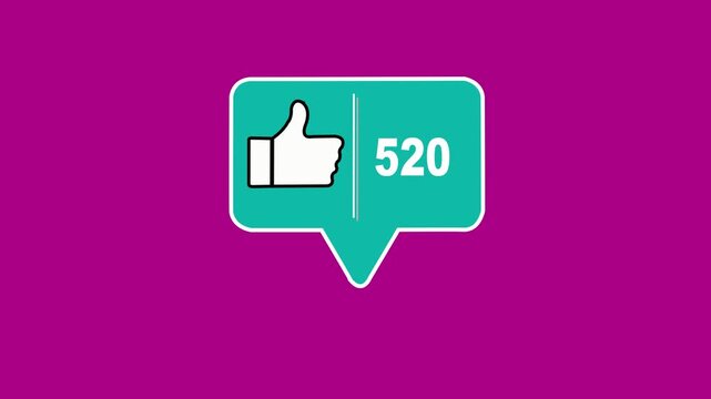 social media-like icon with a thumbs-up and &ldquo;4000&rdquo; likes on a black background.HD VIdeo Animation .