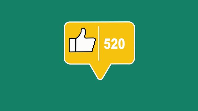 social media-like icon with a thumbs-up and &ldquo;4000&rdquo; likes on a black background.HD VIdeo Animation .