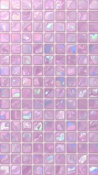 Soft lilac pink holographic tiles with delicate iridescent glow and glam aesthetic