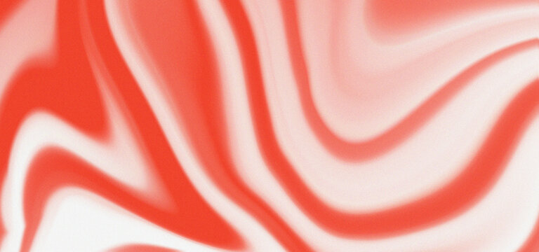 Abstract fluid swirl pattern with vibrant coral red and soft white tones blending dynamically in organic wavy motion